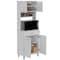 Tuhome Della 60 Kitchen Pantry with Countertop, Closed & Open Storage, White ALB4448 - alternate 2